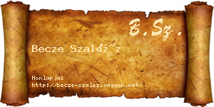Becze Szaléz névjegykártya